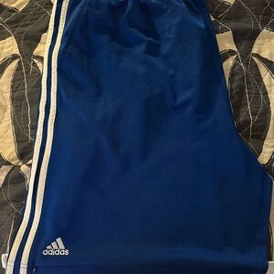 Adidas Royal Blue Shorts with White Stripes